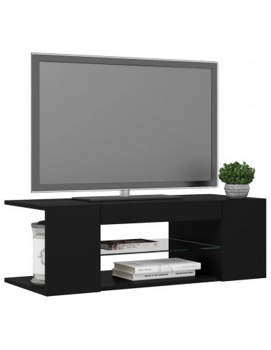 Mobile Porta TV con Luci LED Nero 90x39x30 cm