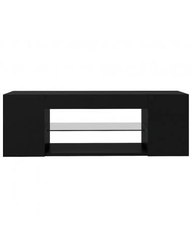 Mobile Porta TV con Luci LED Nero 90x39x30 cm