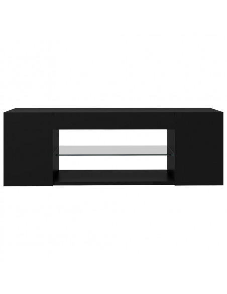 Mobile Porta TV con Luci LED Nero 90x39x30 cm