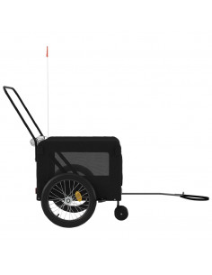 Rimorchio da Bici per Animali Nero Oxford e Ferro 2