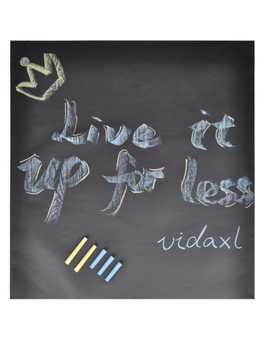 Lavagna Adesiva da Parete 0,6x3 m 2 Rotoli con Gessetti