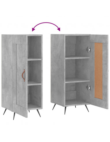 Credenza Grigio Cemento 34,5x34x90 cm in Legno Multistrato