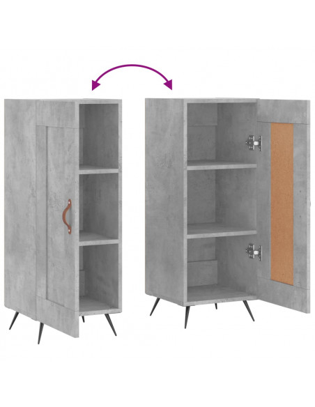 Credenza Grigio Cemento 34,5x34x90 cm in Legno Multistrato