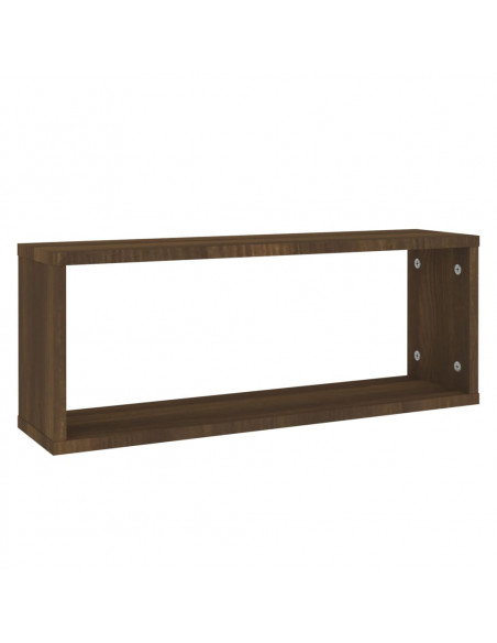 Mensole Cubo Muro 2pz Rovere Marrone 60x15x23 cm in Multistrato
