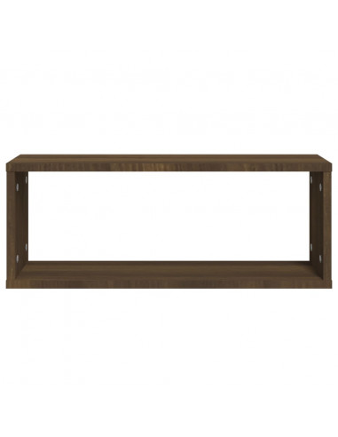 Mensole Cubo Muro 2pz Rovere Marrone 60x15x23 cm in Multistrato