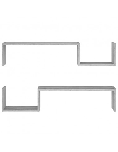 Scaffali da Parete 2 pz Grigio Sonoma 100x15x20 cm Multistrato