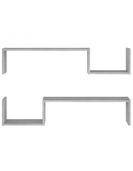 Scaffali da Parete 2 pz Grigio Sonoma 100x15x20 cm Multistrato
