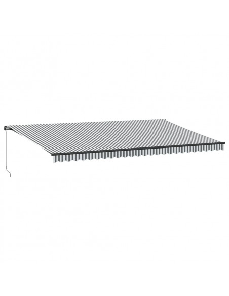 Tenda Sole Retrattile Manuale LED Antracite e Bianco 600x350 cm