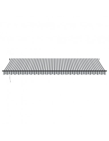 Tenda Sole Retrattile Manuale LED Antracite e Bianco 600x350 cm