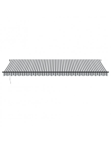 Tenda Sole Retrattile Manuale LED Antracite e Bianco 600x350 cm