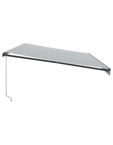 Tenda Sole Retrattile Manuale LED Antracite e Bianco 600x350 cm