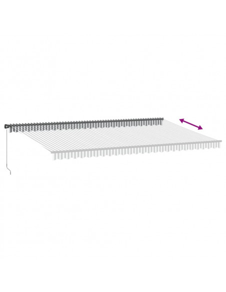 Tenda Sole Retrattile Manuale LED Antracite e Bianco 600x350 cm