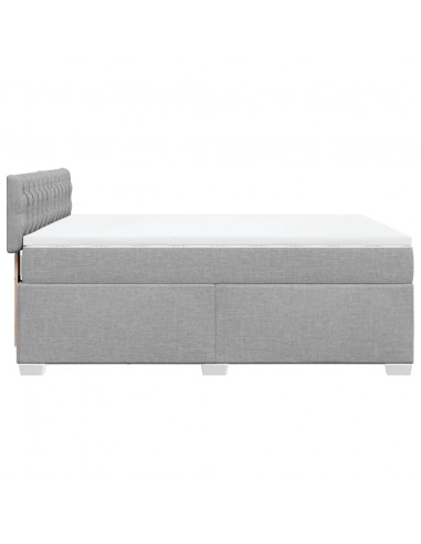 Giroletto a Molle con Materasso Grigio Chiaro 160x200cm Tessuto