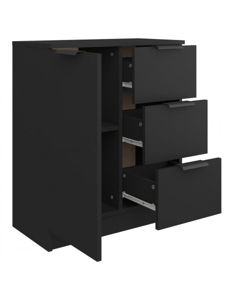 Credenza Nera 60x30x70 cm in Legno Multistrato