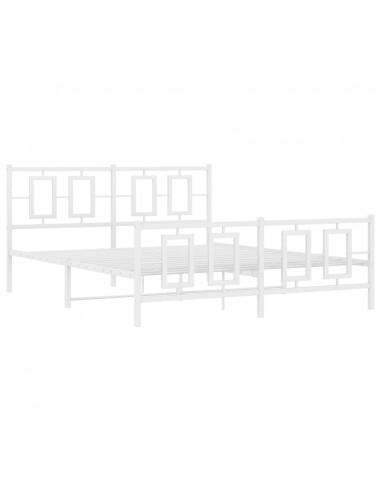 Giroletto con Testiera e Pediera Metallo Bianco 150x200 cm