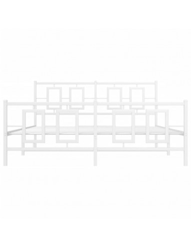 Giroletto con Testiera e Pediera Metallo Bianco 150x200 cm