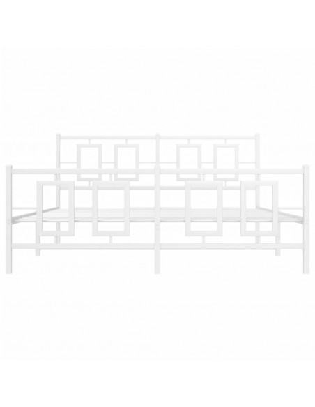 Giroletto con Testiera e Pediera Metallo Bianco 150x200 cm