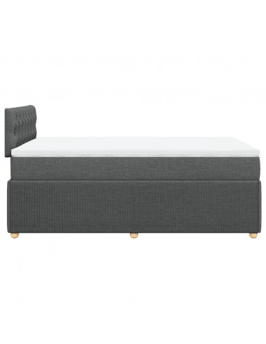 Giroletto a Molle con Materasso Grigio Scuro 120x200 cm Tessuto