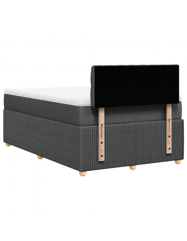 Giroletto a Molle con Materasso Grigio Scuro 120x200 cm Tessuto