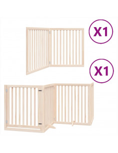 Cancello per Cani Pieghevole 6 Pannelli 480 cm Legno di Pioppo 2