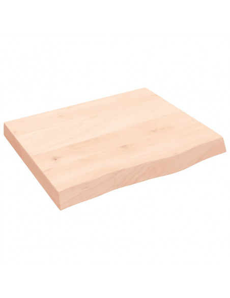 Ripiano a Parete 60x50x(2-6) cm Massello Rovere Non Trattato