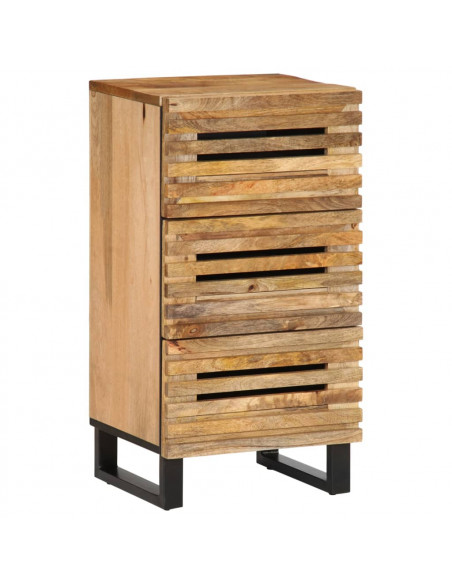 Credenza 40x34x75 cm in Legno Massello di Mango Grezzo