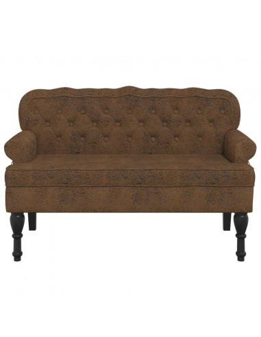 Panca con Schienale Marrone 119,5x64,5x75 cm in Scamosciato