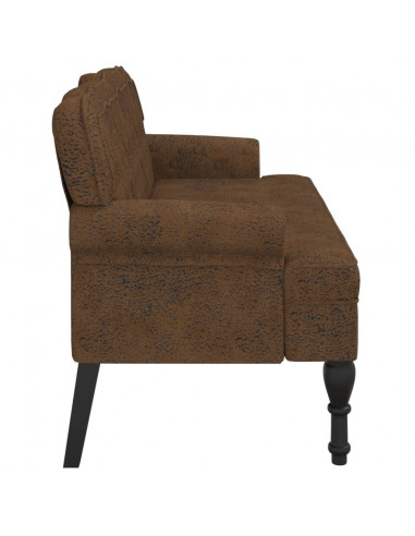 Panca con Schienale Marrone 119,5x64,5x75 cm in Scamosciato