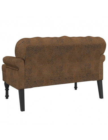 Panca con Schienale Marrone 119,5x64,5x75 cm in Scamosciato