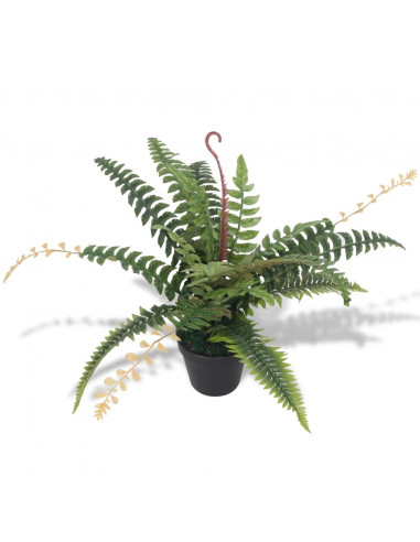 Felce Pianta Artificiale con Vaso 50 cm Verde