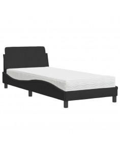 Letto con Materasso Nero 90x190 cm in Velluto 2