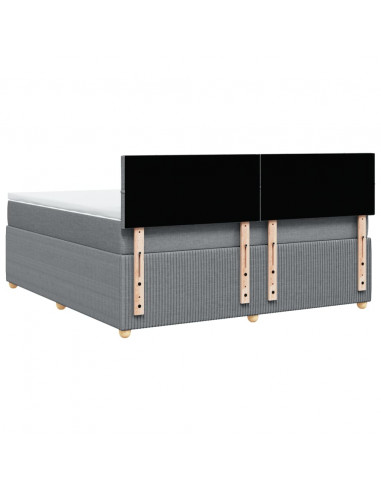 Giroletto a Molle con Materasso Grigio Chiaro180x200 cm Tessuto