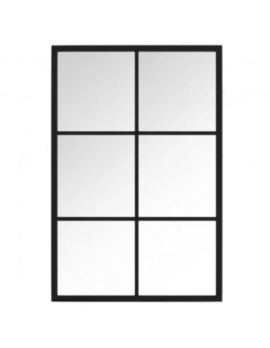 Specchio da Parete Nero 60x40 cm in Metallo