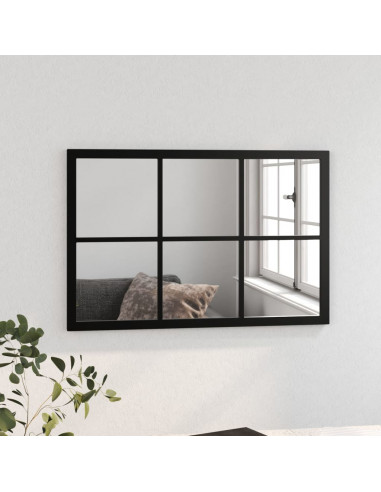 Specchio da Parete Nero 60x40 cm in Metallo