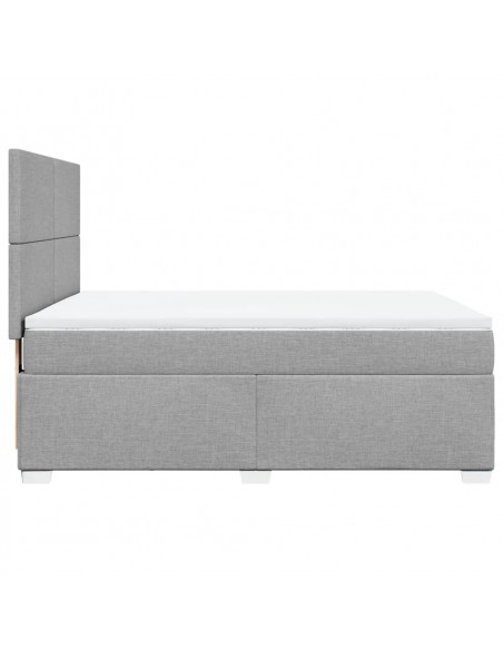 Giroletto a Molle con Materasso Grigio Chiaro 140x200cm Tessuto