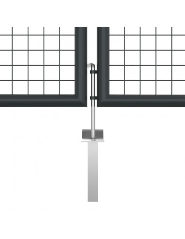 Cancello per Giardino in Acciaio Zincato Grigio 400x175 cm
