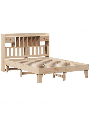 Letto senza Materasso 140x200 cm in Legno Massello di Pino