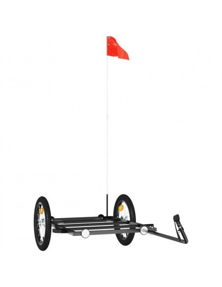 Rimorchio da Bici Nero 126x63x34 cm in Ferro