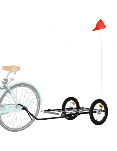 Rimorchio da Bici Nero 126x63x34 cm in Ferro