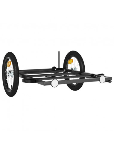 Rimorchio da Bici Nero 126x63x34 cm in Ferro