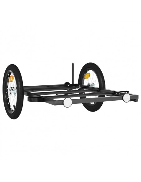 Rimorchio da Bici Nero 126x63x34 cm in Ferro