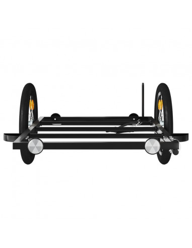 Rimorchio da Bici Nero 126x63x34 cm in Ferro