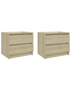 Comodini 2pz Rovere Sonoma 50x39x43,5 cm in Legno Multistrato 2
