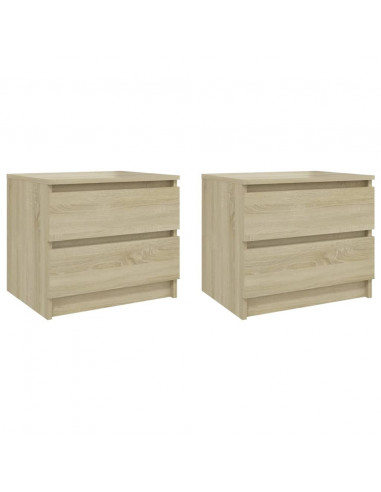 Comodini 2pz Rovere Sonoma 50x39x43,5 cm in Legno Multistrato
