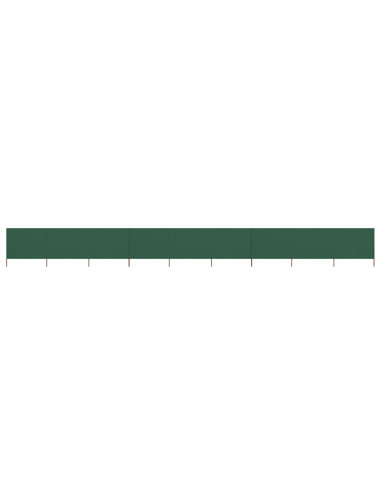 Paravento a 9 Pannelli in Tessuto 1200x160 cm Verde