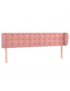 Testiera ad Orecchio Rosa 203x23x78/88 cm in Velluto 2