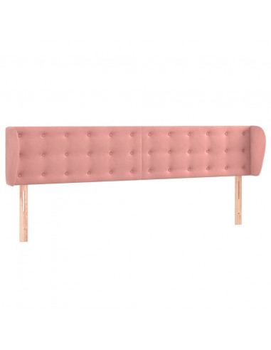 Testiera ad Orecchio Rosa 203x23x78/88 cm in Velluto