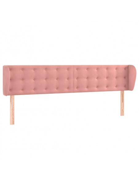 Testiera ad Orecchio Rosa 203x23x78/88 cm in Velluto