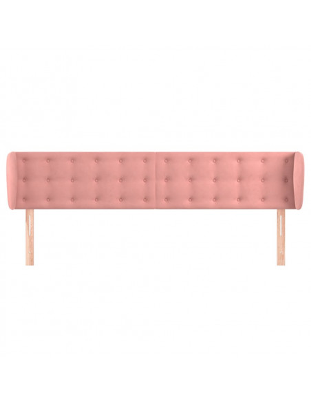 Testiera ad Orecchio Rosa 203x23x78/88 cm in Velluto