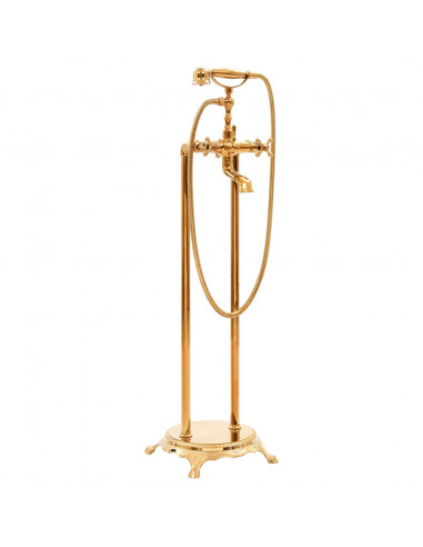 Rubinetteria a Colonna per Vasca Bagno Acciaio Inox 99,5cm Oro